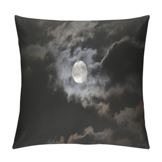 Personality  Full Moon In Eerie White Clouds Pillow Covers