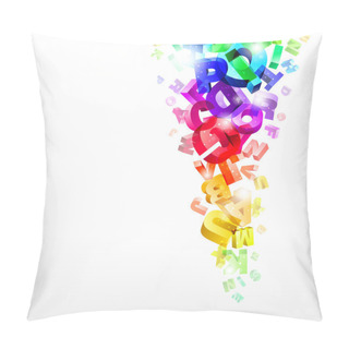 Personality  Abstract Flow With Rainbow Letters Vector Illustration Pillow Covers