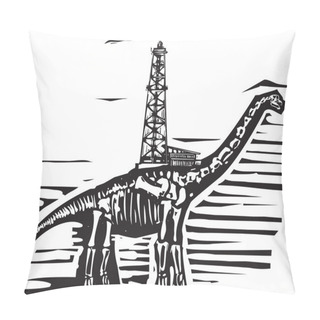 Personality  Brontosaurus Oil Well Drill Pillow Covers