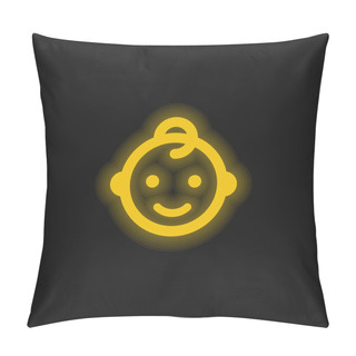 Personality  Baby Yellow Glowing Neon Icon Pillow Covers