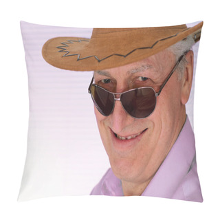 Personality  Elderly Man In A Cowboy Hat Feels Fine Pillow Covers