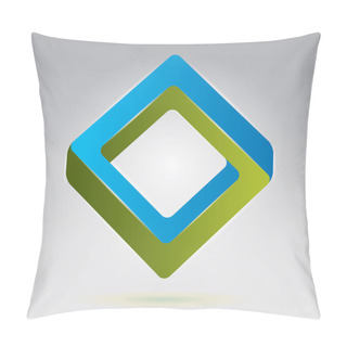 Personality  Impossible Figure, Vector Rhombus, Abstract Vector Object, Unreal Form Pillow Covers