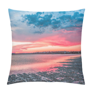 Personality  Vivid Glowing Sunset At Inverloch Foreshore Beach, Gippsland, Victoria, Australia Pillow Covers