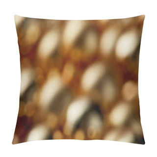 Personality  Blurred Shiny Golden Christmas Baubles Background Pillow Covers