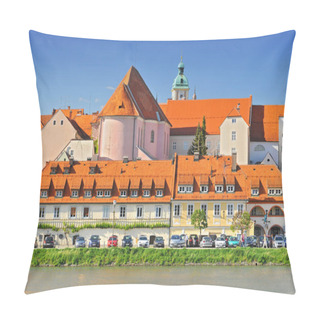 Personality  Slovenia, Maribor's Old Town Along The Drava River. Pillow Covers