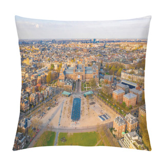 Personality  April 3, 2019. Amsterdam, Netherlands. Aerial View Of The The Rijksmuseum. Netherlands National Museum Dedicated To Arts And History.   Pillow Covers