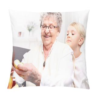 Personality  Grandmother Looks After The Child. Pillow Covers