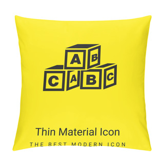 Personality  ABC Cubes Minimal Bright Yellow Material Icon Pillow Covers