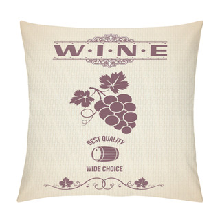 Personality  Wine Vintage Grapes Label Background Pillow Covers