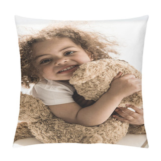 Personality  Baby Girl With Teddy Bear Pillow Covers