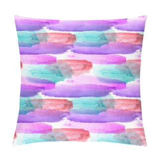 Personality  Watercolor Seamless Pattern With Purple And Blue Brush Strokes. Pillow Covers