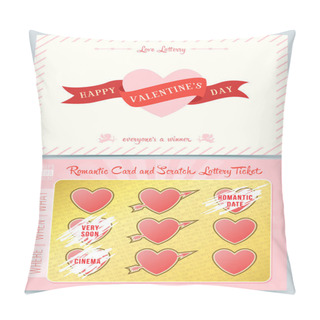 Personality  Valentine Day Lottery Scratch Card. Game Card For Valentine Day. Pillow Covers