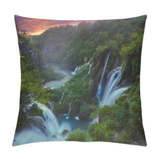 Personality  Fairytale, Misty Morning Over Waterfalls In Plitvice Park, Croatia Pillow Covers