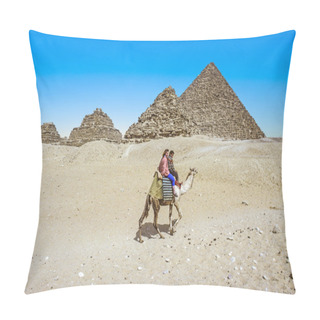 Personality  Tourists Visit The Pyramides From Gizeh By Camel Pillow Covers