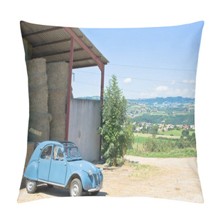 Personality  LYON, FRANCE - Jun 13, 2015: Retro Classic Car Citroen 2cv, French Design, Symbol Of An Era Pillow Covers