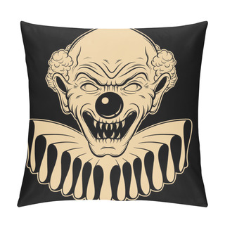 Personality  Vector Hand Drawn  Illustration Of Angry Clown  Pillow Covers