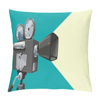 Personality  Vintage Cinema Camera With Light Pillow Covers