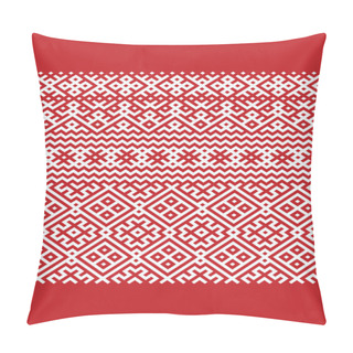 Personality  Traditional Ornament Of Embroidery Of The Peoples Of Eastern Europe. Geometric Slavic Ornament For Cross Stitch Pillow Covers