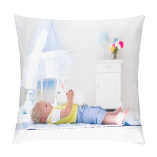 Personality  Little Boy Playing With Rabbit Pet Pillow Covers