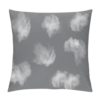 Personality  Fog Or Smoke Isolated Transparent Special Effect. White Vector Cloudiness, Mist Or Smog Background. Vector Illustration Pillow Covers