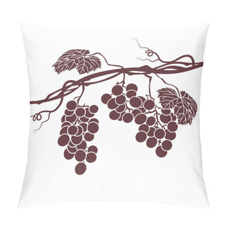 Personality  Monochrome Illustration Of The Vine On A White Background Pillow Covers