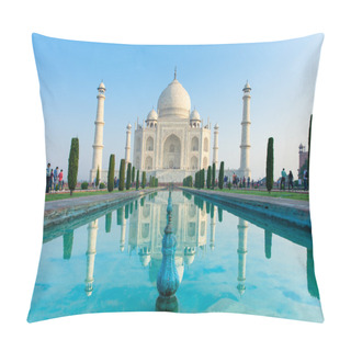 Personality  The Morning View Of Taj Mahal Monument, India. Pillow Covers