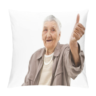 Personality  Old Lady With Thumbs Up Pillow Covers