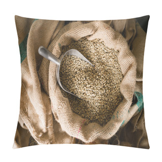 Personality  Raw Coffee Beans Seeds Bulk Burlap Sack Production Warehouse Pillow Covers