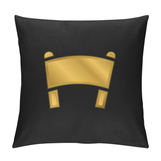 Personality  Banner Gold Plated Metalic Icon Or Logo Vector Pillow Covers