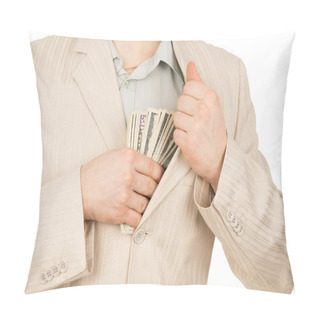 Personality  Guy Puts The Money In His Pocket Pillow Covers