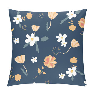 Personality  Seamless Floral Pattern. Trendy Design For Wallpaper, Textile Design, Packing, Fabric. Modern Vibrant Abstract Flowers And Leaves. Pillow Covers