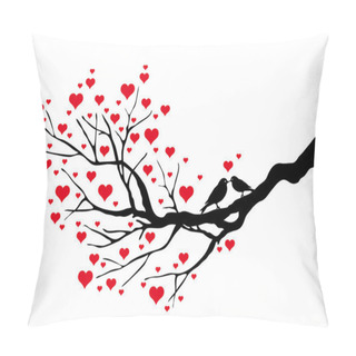 Personality  Birds Kissing On A Heart Tree Pillow Covers