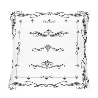 Personality  Set Of Calligraphic Frames And Elements Pillow Covers