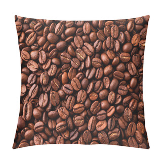 Personality  Coffee Beans Closeup, Background. The View From Top. Pillow Covers