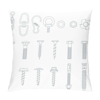 Personality  Seamless Nuts And Bolts Pillow Covers