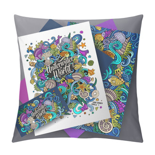 Personality  Cartoon Vector Hand-drawn Underwater Life Identity Pillow Covers