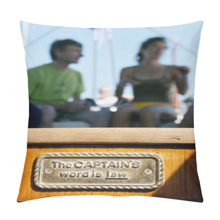 Personality  Couple Relaxing On Boat, Sailing Pillow Covers