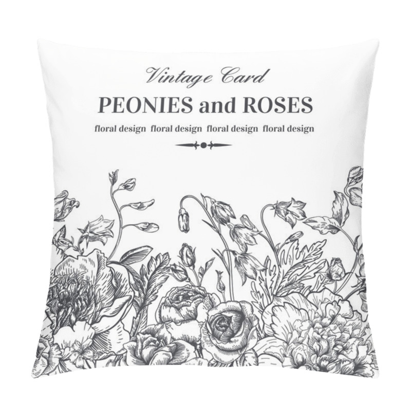 Personality  Floral border with  flowers. pillow covers