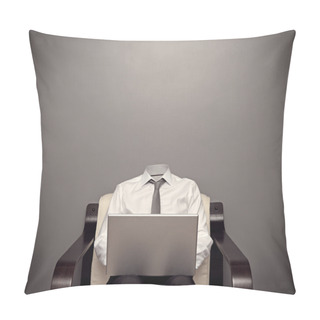 Personality  Invisible Man Working With Laptop Pillow Covers