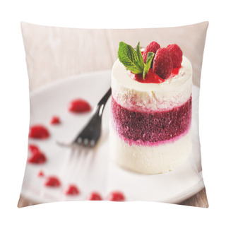 Personality  Panna Cotta With Fresh Berries. Pillow Covers