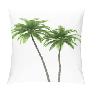 Personality  Two Palm Trees Isolated On White Pillow Covers