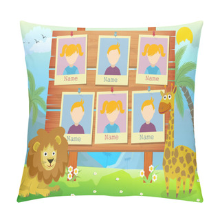 Personality  Yearbook For Kindergarten With Animals Pillow Covers