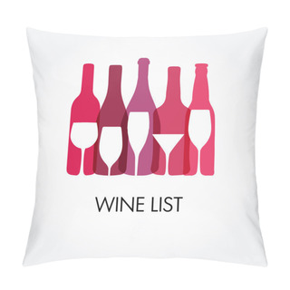 Personality  Wine List Design Templates With Different Wine Bottles Pillow Covers
