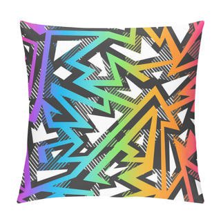Personality  Colored Graffiti Seamless Pattern. Pillow Covers