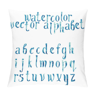 Personality  Colorful Watercolor Aquarelle Font Type Handwritten Hand Drawn Doodle Abc Alphabet Letters Vector Pillow Covers