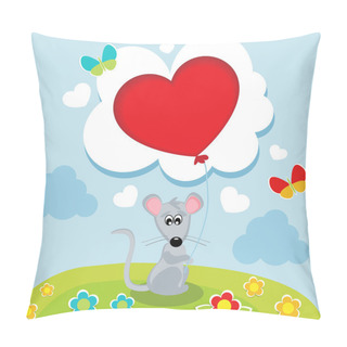 Personality  Mouse With His Heart In His Hands Pillow Covers