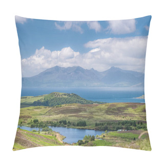 Personality  The Magnificent Isle Of Arran Looking Through A June Heat Haze That Is Sitting On Top Of The Water Pillow Covers