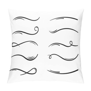Personality  Hand Drawn Collection Of Curly Swishes, Swashes, Swoops. Calligraphy Swirl. Highlight Text Elements Pillow Covers