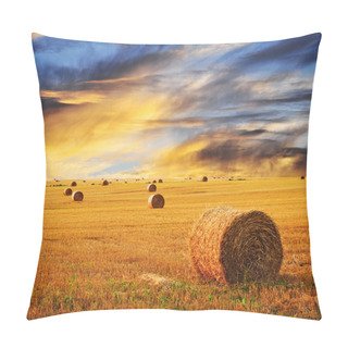 Personality  Golden Sunset Over Farm Field Pillow Covers