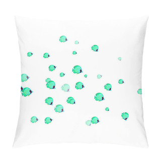 Personality  Vector A Flock Of Small Multicolored Fish Babies Vector Illustration In Cartoon Childish Style Isolated Pillow Covers
